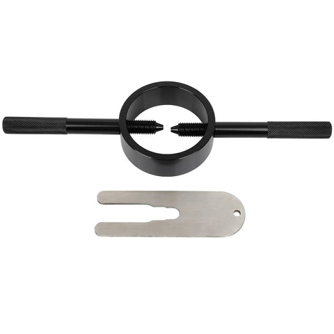 Motorcycle Fork Spring Compressor Tool Kit for Upside-Down Forks with aluminum body and steel spacer for street bikes