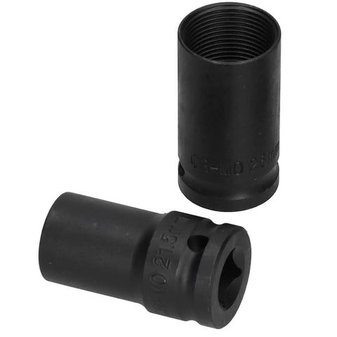 Get This Bad Ass 4 Piece Locking Wheel Nut Removal Socket Set Made From Tough Aluminum Alloy To Crush Stuck Lug Nuts Fast With Thin Walled Impact Sockets And Protective Sheath For Any Car Tire Change Or Emergency Roadside Mech Fix Today, 2 black lug nut sockets