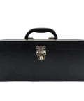 Portable 16 Inch Metal Toolbox With Heavy Duty 18 Gauge Steel Construction Black Large Tool Box Drawer Organizer Tackle Box Style