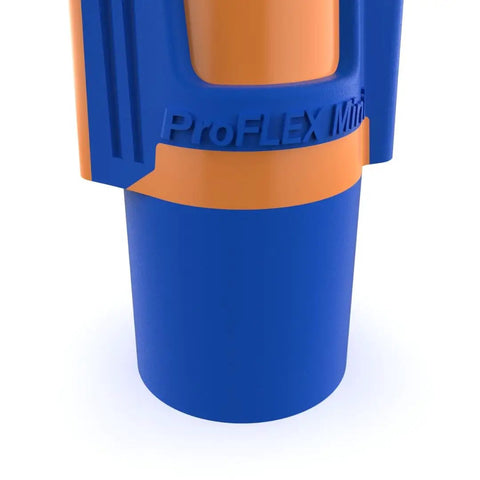 Close-up of Twister Proflex Mini Electrical Wire Connector Model 30343, blue and orange detail, showing ProFLEX Mini text.