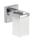 90 Degree Dual Mount 1 Light Chrome Bathroom Vanity Light With Frosted Glass Shade, Slick Up Or Down Mounting For Modern Bathrooms