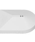 Real Deal High Sensitivity Glass Break Detector For Home Security Systems Adjustable Digital Impact Sensor top view showing white chassis and detection sensors.