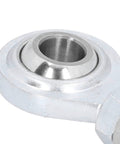 Close-up of precision heim joint for Heavy Duty Adjustable Tensioning Rod With Precision Heim Joint For Sbc Bbc 350 454 Engines Stainless Steel Alternator Bracket.