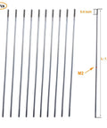 Image showing 10 Pcs M2 Pushrod Connectors Stainless Steel Rod Linkage 7.87 Inch For RC Models Airplane Helicopter Boat Car DIY Parts.