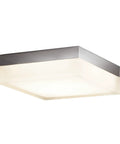 Dice 9 Inch LED Square Flush Mount Ceiling Light 3000K Chrome Finish, Energy Star Rated, with etched glass diffuser