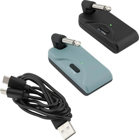 Telepath Wireless System for Guitar and Instruments, 5.8GHz Digital Channel, includes transmitter, receiver, and USB cable
