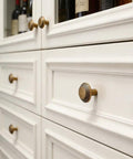 Retro Brass Cabinet Hardware Set With Greek Key Knobs And Hammered Texture, zinc alloy drawer pulls on white kitchen cabinets