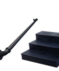 Rock Solid Black Wrought Iron Stair Handrail Wall Mounted Banister With Heavy Duty Brackets For Indoor Outdoor Porch Deck 15 Feet Built To Last Quick Diy Setup on stairs.