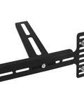 Ultra Tough Headboard Brackets For Metal Bed Frame Universal Adjustable Wall Mount Kit With Footboard Extension Solid Steel Black Finish side view of a durable bracket.