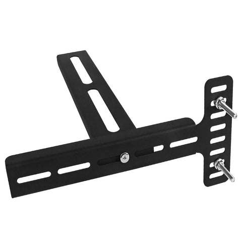 Ultra Tough Headboard Brackets For Metal Bed Frame Universal Adjustable Wall Mount Kit With Footboard Extension Solid Steel Black Finish side view of a durable bracket.