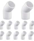 12 Pack 1 Inch PVC 45 Degree Elbow Fittings Furniture Grade UV Resistant Heavy Duty For SCH40 PVC Pipes, ideal for DIY projects.