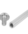 Close-up of Hex Socket Cap Bolt With Barrel Nut Set, 8mm X 54mm, metal fasteners showing bolt head and threaded barrel nut.