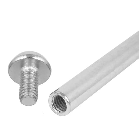 Close-up of Hex Socket Cap Bolt With Barrel Nut Set, 8mm X 54mm, metal fasteners showing bolt head and threaded barrel nut.