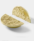 Antique Half Moon Cabinet Pulls 2 Pack In Gold Semicircle Zinc Alloy Drawer Handles For Kitchen Cabinets And Dressers, Auspicious Chinese Pattern