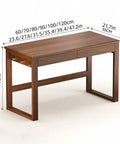 Top Shelf Solid Rubberwood Dual Gaming Desk With Built In Pine Drawers And Ample Knee Room For A Cozy Sit Stand Home Office Setup Right At Your Doorstep, showing dimensions and drawer placement.