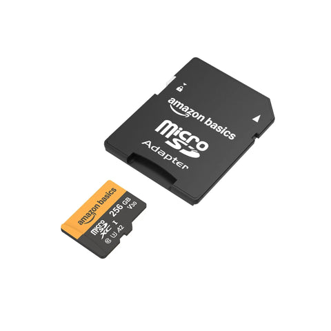 256GB MicroSDXC Memory Card With Adapter For Action Cameras, Drones, Smartphones, Tablets, And GoPro, Fast Read Up To 200 MB Per Second