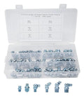 Grease Fittings Kit 110 Pcs Zinc Iron 45 Degree And 90 Degree Nipples Nozzles And Tips For Heavy Duty Machinery Bearings And Engineering