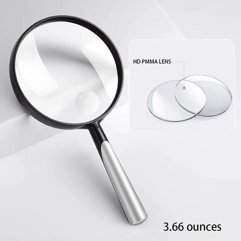 10X 30X Handheld Magnifying Glass For Reading And Close Work With 110mm PMMA Lens Lightweight ABS Frame Large Magnifier