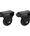 Telescopic Ladder Wheels And Retractable Wheel Casters Set For Folding Aluminum Ladders, black rubber casters, 3.34x3.14x1.37in, 2-pack.