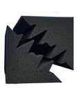 Pro Level Black Acoustic Foam Bass Traps Pack Of Eight Dope Sound Dampening Panels 4.6 X 4.6 X 9.4 Inches corner detail of foam panel