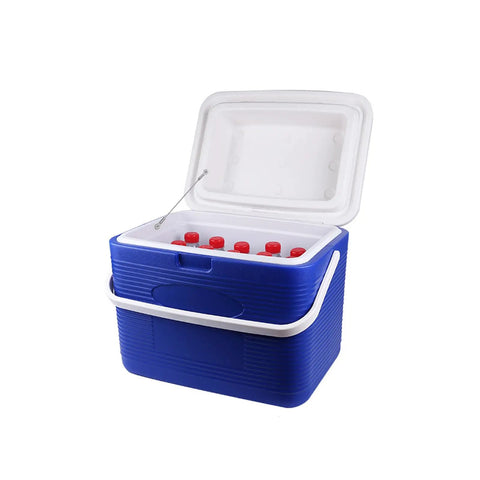 Heavy Duty 304 Stainless Steel Cabinet Door Restraint Cables Set Of 20 Comes Loaded With All Mounting Screws For A No Fuss Install. Blue cooler with red bottles visible inside, lid partially open.