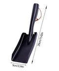 Black Steel Ash Shovel With Leather Strap For Fireplace BBQ And Charcoal Cleanup Durable Metal Ash Tool With Compact Design