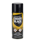 Chaos Black Primer Spray For Miniatures And War Games, Black Undercoat Paint That Delivers Even Coverage, 9.9 oz can