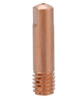 Close-up of a red copper tip from 20 Pack MIG Welding Tips For 0.030 To 0.040 Inch Torches 0.8 To 1.0mm 15AK Compatible Consumables.