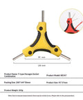 Pro Level Bike Repair Kit With Super Cool 3 Way Hex Key Wrench For Quick Tune Ups Featuring Rust Proof Stainless Steel Y Shaped Allen Socket Set Including 4mm 5mm 6mm Metric Heads For All Major Cycling Adjustments, yellow Y-type hex socket wrench, 95 mm