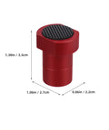 Red aluminum alloy insert of 8pc Reusable Workbench Dogs With Nonslip Surface And Quick Release For Woodworking Tables And Benches shown with dimensions.