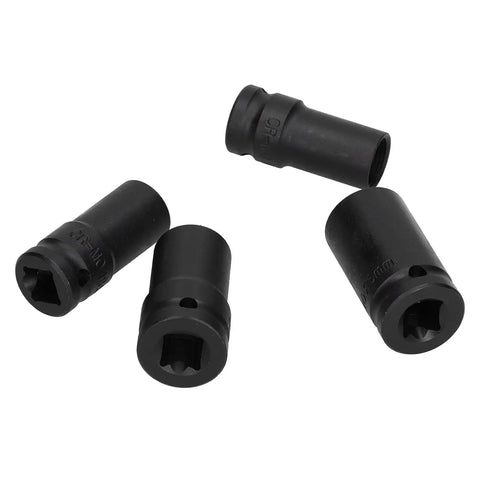 Get This Bad Ass 4 Piece Locking Wheel Nut Removal Socket Set Made From Tough Aluminum Alloy To Crush Stuck Lug Nuts Fast With Thin Walled Impact Sockets And Protective Sheath For Any Car Tire Change Or Emergency Roadside Mech Fix Today, 4 black sockets