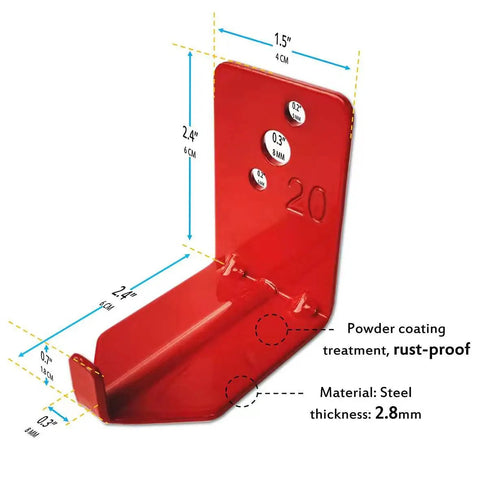 Heavy Duty Fire Extinguisher Bracket Wall Mount 4 Pack Universal Steel Mounting Kit Home Garage Vehicle Red Safety Accessory That Slaps On Quick And Stays Locked Down