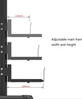 Adjustable main frame width and height of Kick Up Your Tech Game With This Heavy Duty Quad Monitor Stand Floor Mount.