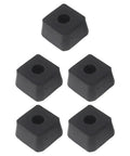 Five Pack Rubber Shock Absorbing Pads For Gym Equipment Anti Slip Feet Bumpers With 16mm Hole 46x46x25mm Floor Protectors