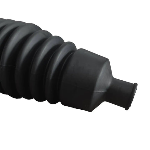 Close-up of rubber boot from Steering Rack And Pinion Tie Rod Boots Beefed Up Replacement Kit 2Pc for Jeep Liberty 2002 2003 2004 2005 Durango Dakota Ram Ford Taurus Chrysler Aspen 2007 2009 Bellows Rubber Boots Keep Dirt Water Out And Preserve Steering