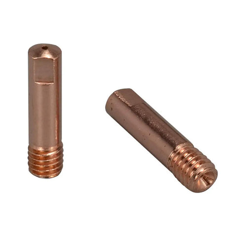 Premium 18-Piece Welding Kit Featuring.035 In Contact Tips and Gas Nozzles for Mig Mag Guns with Diffusers showing two brass contact tips.