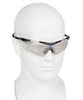 Nemesis OTG Safety Glasses With Rx Inserts, Anti Fog For Indoor Outdoor Use, Metallic Blue Frame, Lightweight Sporty Design model view