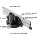 Adjustable Angle Plate Ruler For Table Saw Push Block Fence System, labeled parts, aluminum alloy construction, for woodworking precision