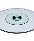 Heavy Duty 43 Inch Lazy Susan Turntable Smooth 360 Rotating Tempered Glass Dining Table Serving Tray with central bearing.