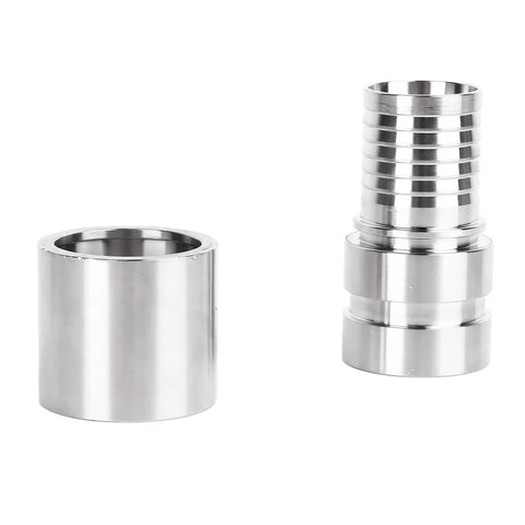 E Type 1.5 Inch Cam and Groove Quick Connect Hose Fitting 304 Stainless Steel Male Coupler for Hydraulic Systems and Water Lines Durable Metal Quick Hookup, side view