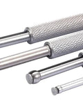 Accusize 4-piece ball-type hole gauge set with knurled metal handles, inch/mm sizes 1/8–1/2