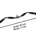 Lat Bar Cable Machine Attachment With Full Rotation Rubber Grip 30 Inch Pulldown Bar For Lat Pulldowns, dimensions shown.