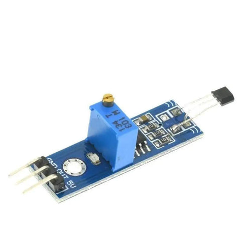 Straight Up Solid Hall Sensor Module For Speed Tracking And Revolution Counting With Magnetic Trigger Switch And Lm393 Comparator Board For Dc 5V Power And No Hassle Build Projects, close-up angle.