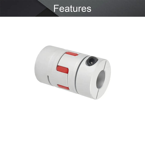 18mm To 18mm Aluminum Shaft Coupling Flexible Joint For Servo And Stepper Motors, 66x40mm Size, M6 Thread, side view close-up