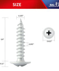Rock Solid Size 8 By Three Quarter White Wood Screws 212 Piece Box Phillips Truss Head dimensions with size labels.