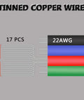 22 AWG tinned copper wire diagram for 100 Ft RGB 4 Wire LED Extension Cable 22 AWG 4 Pin Tinned Copper For 3528 5050 RGB LED Strips