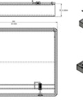 Diagram showing dimensions of Stainless Steel Mesh Parts Washing Basket With Double Locking Lid For Secure Storage And Deep Cleaning, Rust Resistant Heavy Duty Organizer Tray For Workshops And Garages, 13.5 x 10.5 x 3 In.