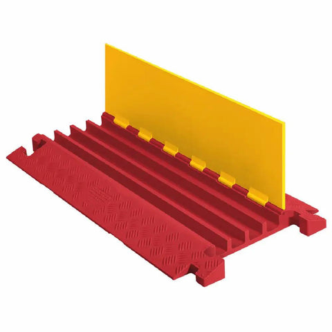 4 Channel Industrial Drive Over Cable Protector For One And A Quarter Inch Lines Heavy Duty Cable Ramp With 40K Axle Load Capacity