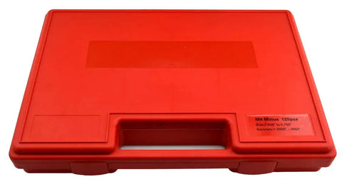 Pin Gauge Set 0.061 To 0.250 Inches, 190 Piece, No Certificate, Pro Grade Build, Fully Hardened 60-62 Rc, Class ZZ Finish, Stacked In A Heavy Duty, Dust Proof Plastic Case With Size Markings For Fast ID And Real Deal Machining Precision, red plastic case