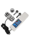 Rugged Digital Display Dynamometer And Push Pull Force Tester For Accurate Compression Testing In N Kg Or Lb Units With Clear Readout And Beefy Reliability And Real Time Data For Engineers And Techs, handheld with cable and test fixtures